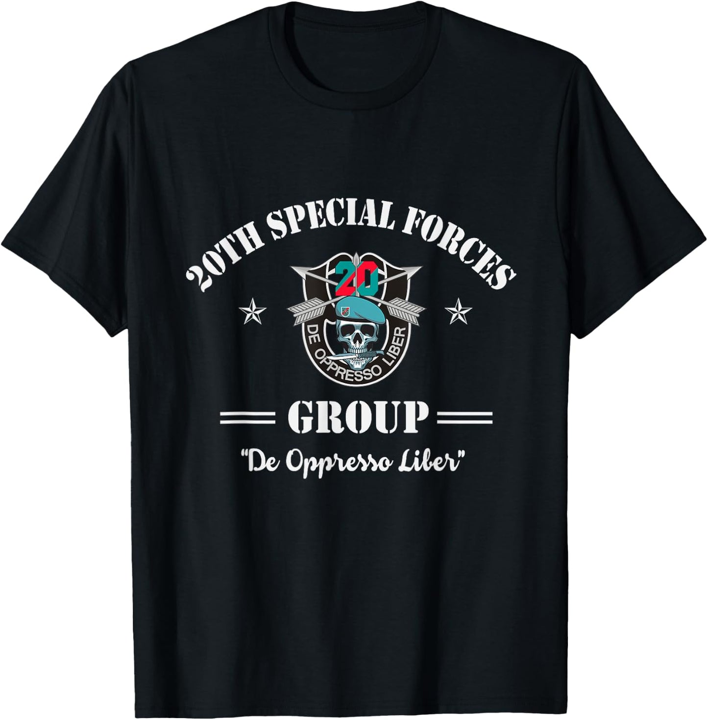 Proud 20th Special Forces Group Veteran 20th SFG 4th of July Women Men T-Shirt - T-Shirt | Black