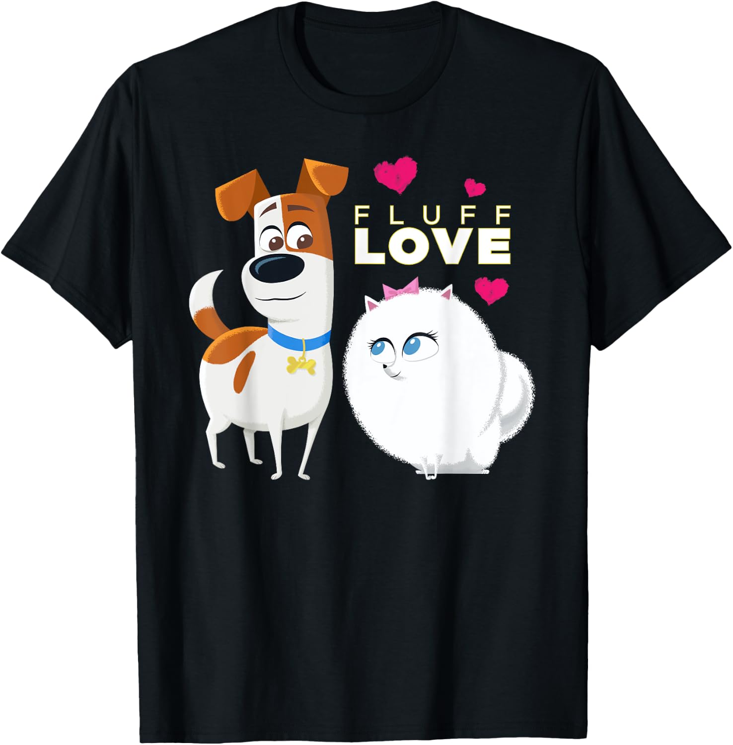 The Secret Life of Pets 2 Max and Gidget Fluff Love T-Shirt - T-Shirt | Black