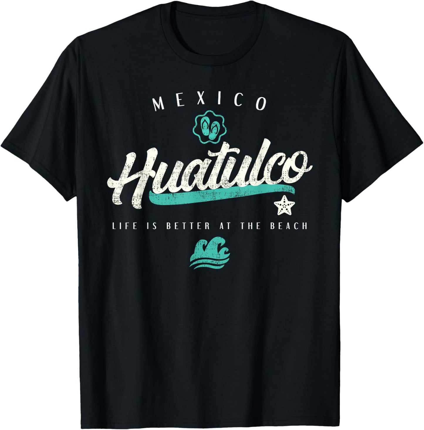 Huatulco Mexico Beach T-Shirt - T-Shirt | Black