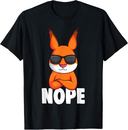 Eichhörnchen Nope Kinder Jungen Mädchen T-Shirt - T-Shirt | Black