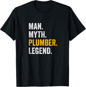 Man Myth Plumber Legend - Funny Plumber T-Shirt - T-Shirt | Black