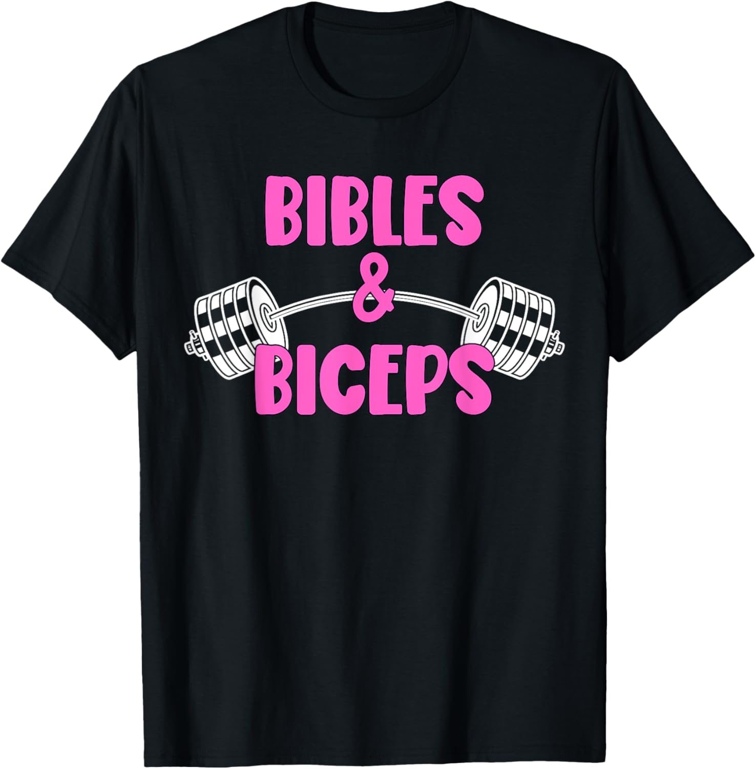 Bibles and Biceps Funny Gym Workout Christian T-Shirt - T-Shirt | Black