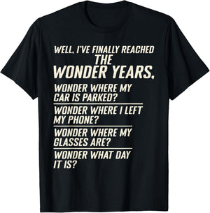 Well I've Finally Reached The Wonder Years Retired Senior T-Shirt - T-Shirt | Black