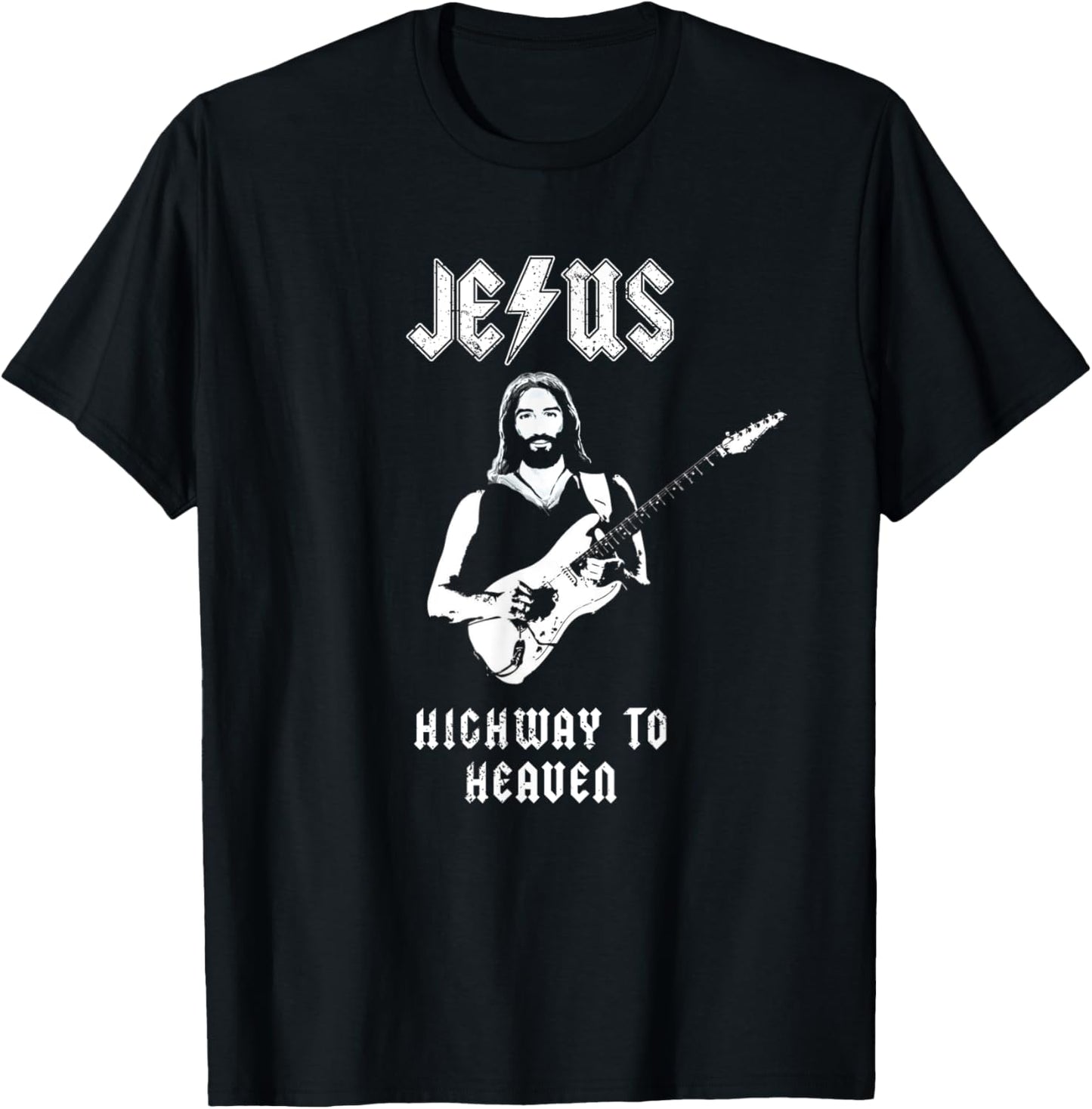 Jesus Rock and Roll Christian Music Worship Bible Verse T-Shirt - T-Shirt | Black