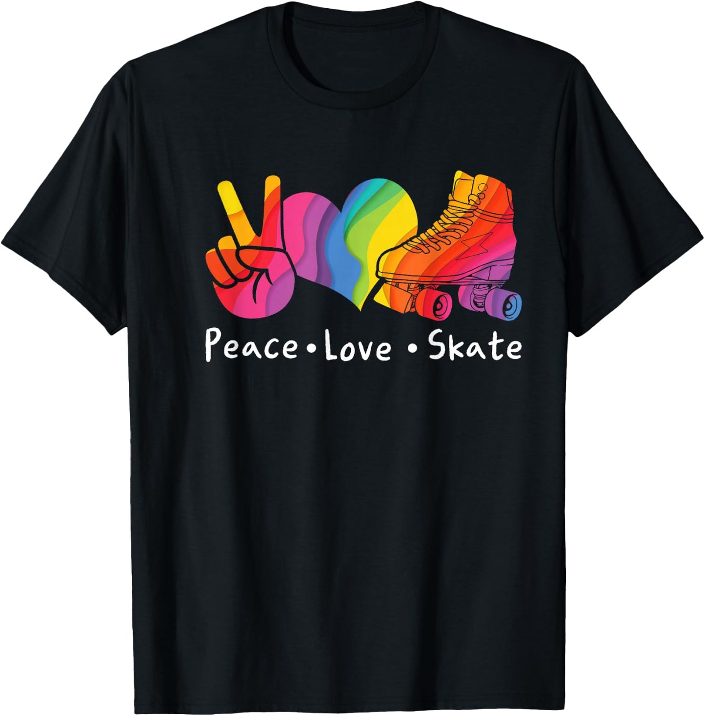 Inline Skating Roller Skating Roller 80s Outfit Inline Skating T-Shirt - T-Shirt | Black
