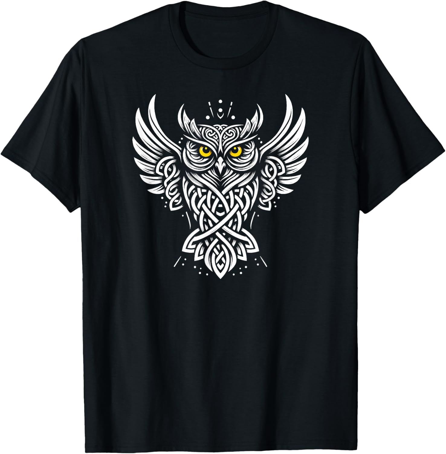 Tribal Tattoo Celtic Owl T-Shirt - T-Shirt | Black