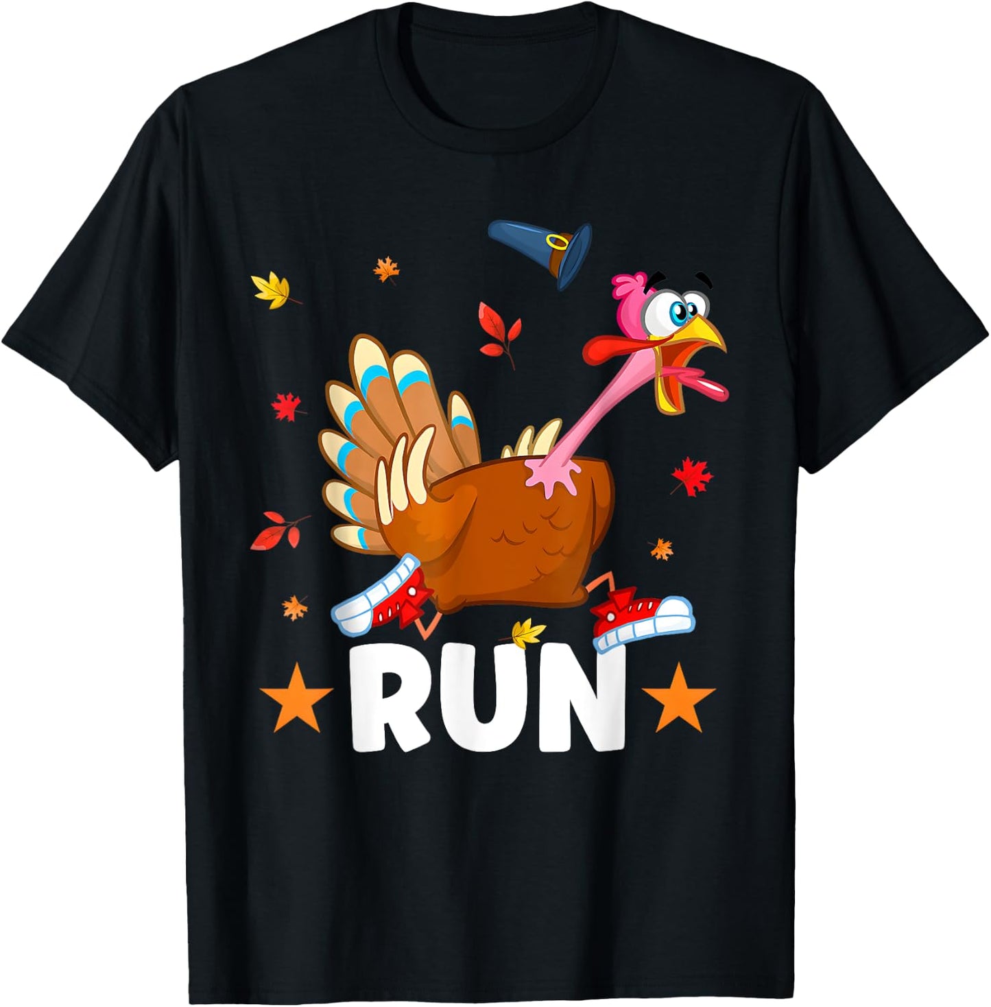 Turkey Run Costume Happy Thanksgiving Running Turkey Trot T-Shirt - T-Shirt | Black