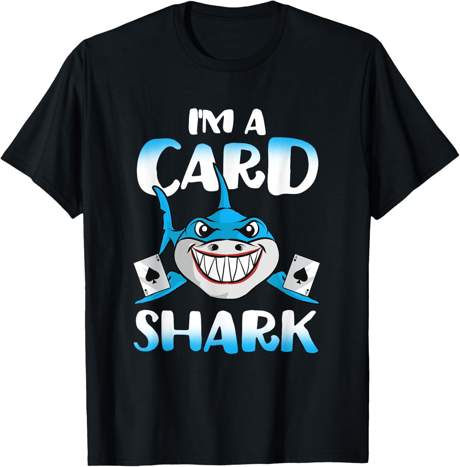 Poker Card Shark Casino Gamble Beach T-Shirt - T-Shirt | Black