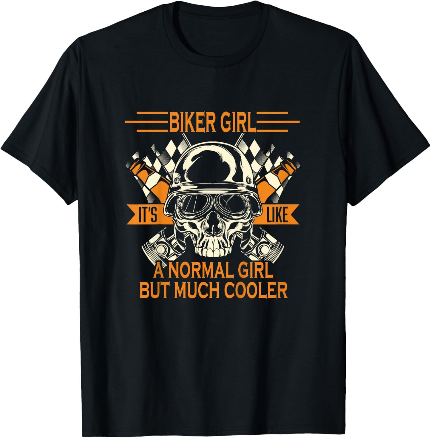 Retro Biker Girl Motorcycle Gift Biker Daughter T-Shirt - T-Shirt | Black