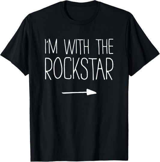 I'm With The Rockstar Shirt Adult Kids Men Women Costume T-Shirt - T-Shirt | Black