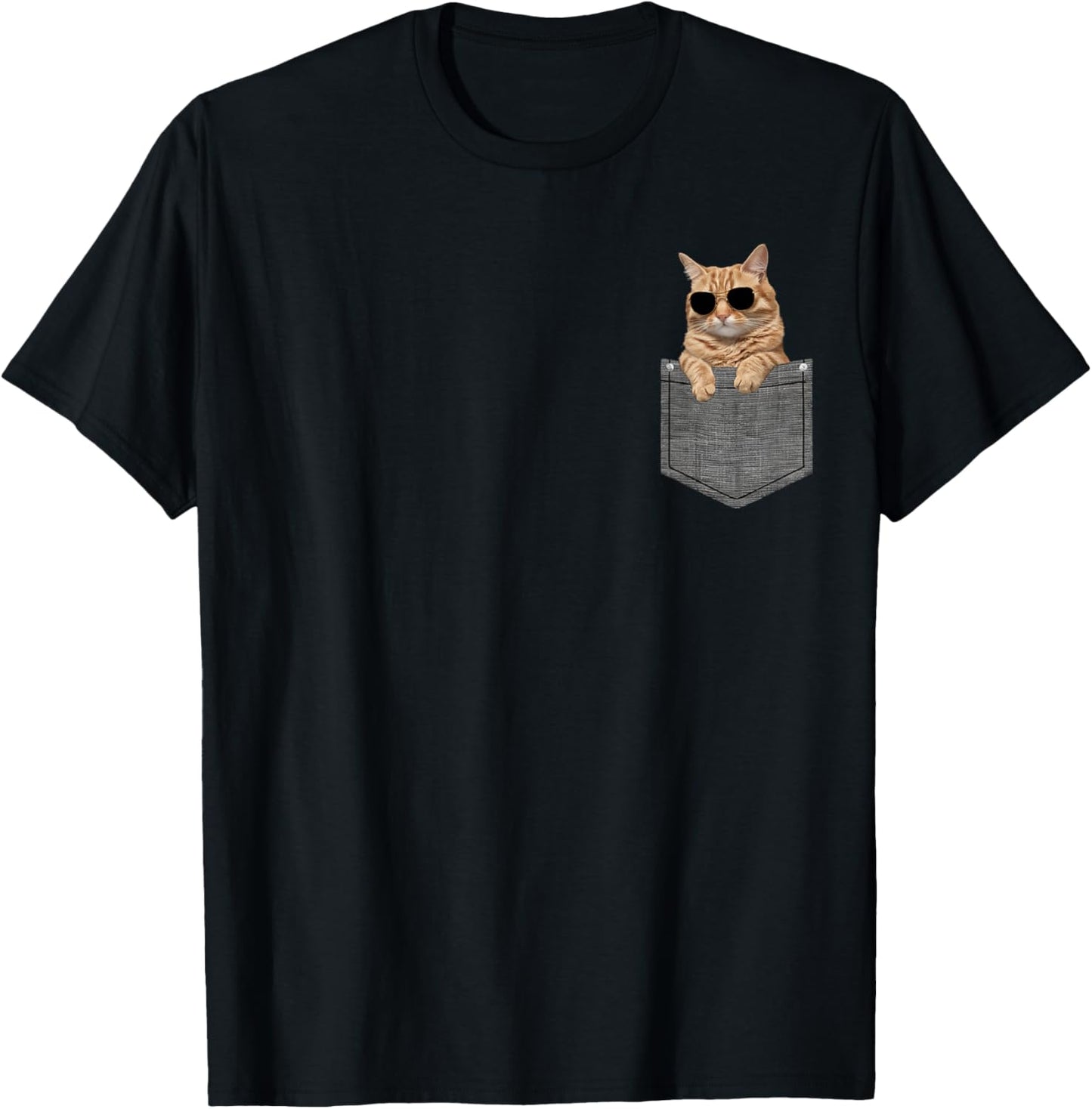 Cat in Pocket T-Shirt - T-Shirt | Black