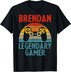 BRENDAN Gift Name Personalized Funny Gaming Geek Birthday T-Shirt - T-Shirt | Black