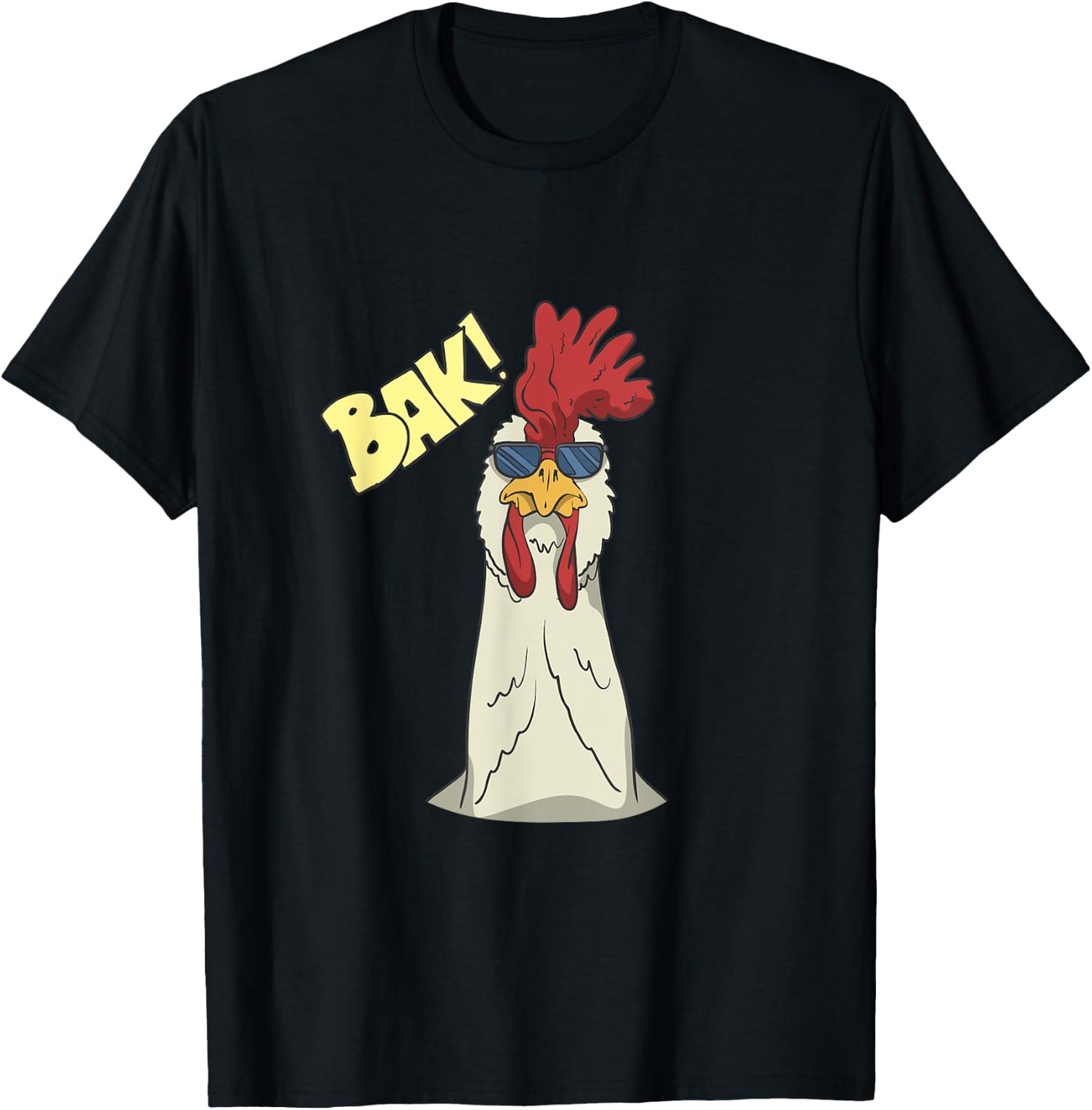 Rooster With Sunglasses T-Shirt - T-Shirt | Black