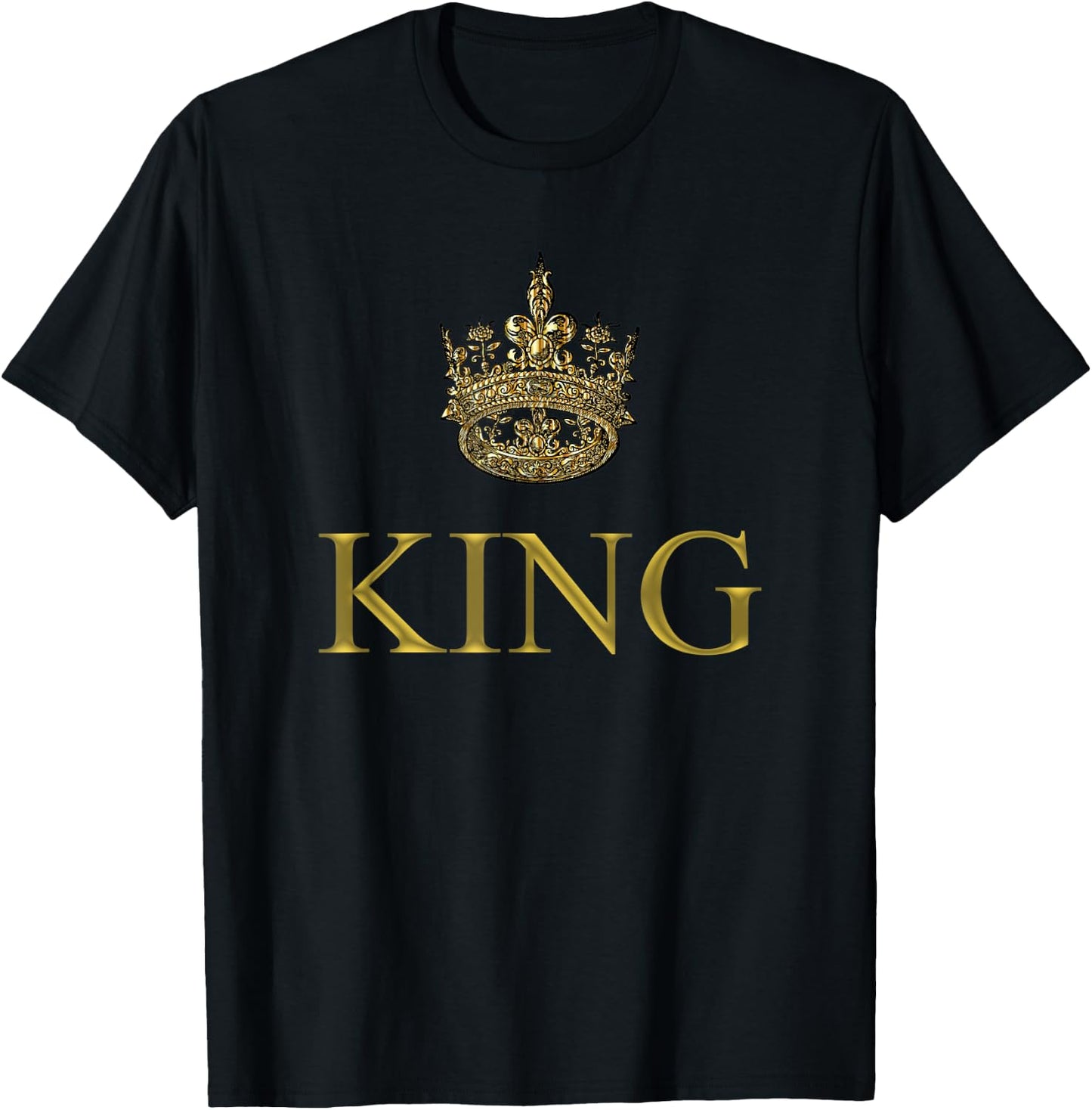 King Gold Crown Royalty Birthday Gift T-Shirt - T-Shirt | Black