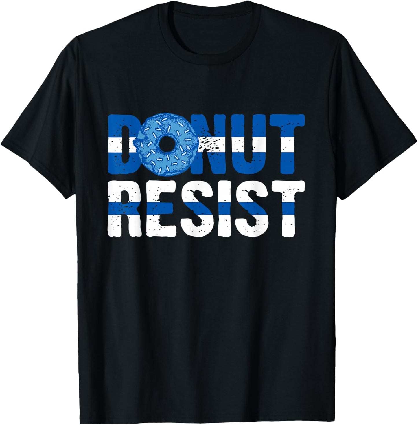 Police Officer - Donut Resist - Thin Blue Line Cop Policeman T-Shirt - T-Shirt | Black