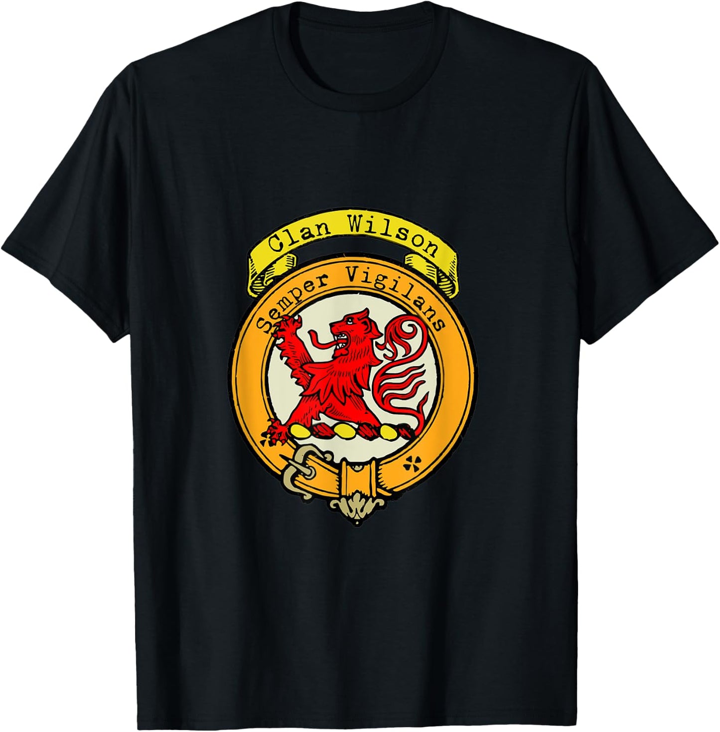 Clan Wilson Scottish Crest T-Shirt - T-Shirt | Black