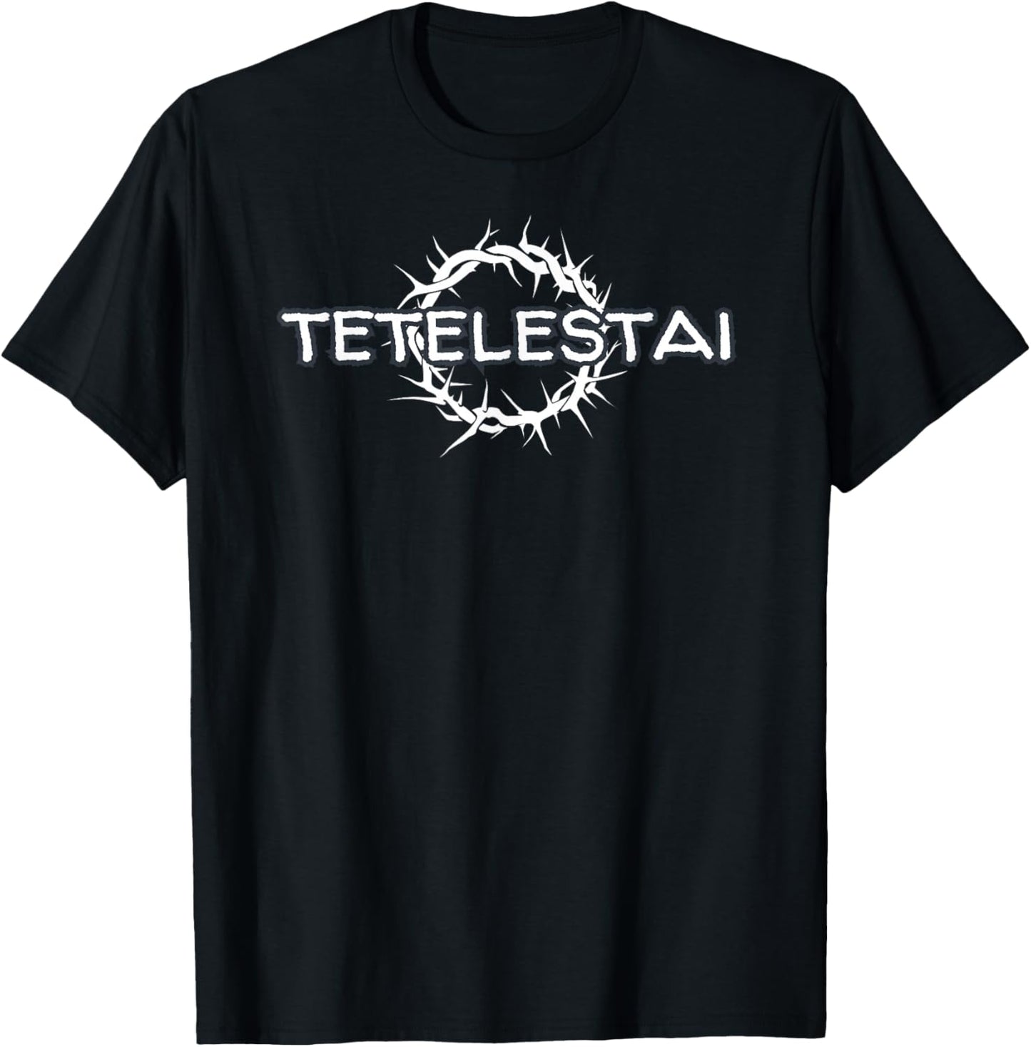 TETELESTAI (It Is Finished) with crown of thorns T-Shirt - T-Shirt | Black
