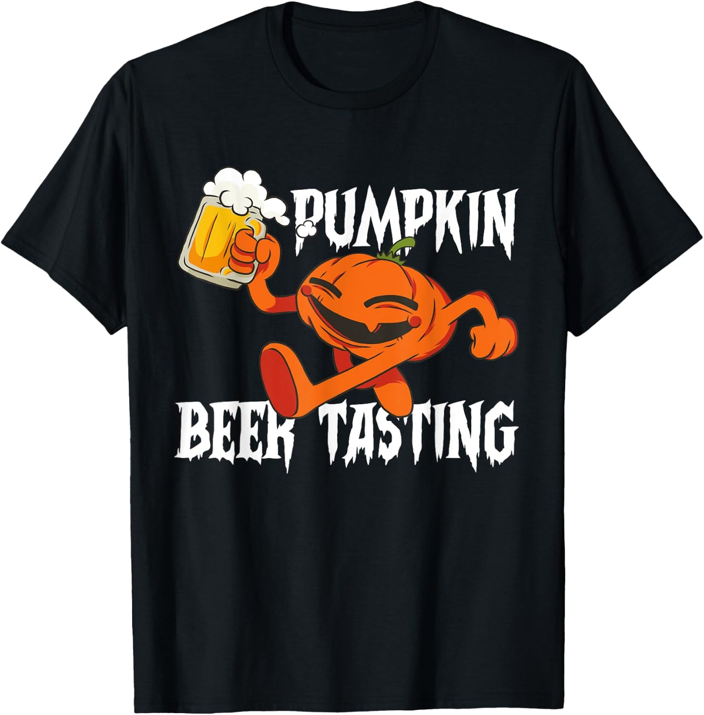 Pumpkin Beer Tasting Funny Beer Lover Horror Fan Gift T-Shirt - T-Shirt | Black