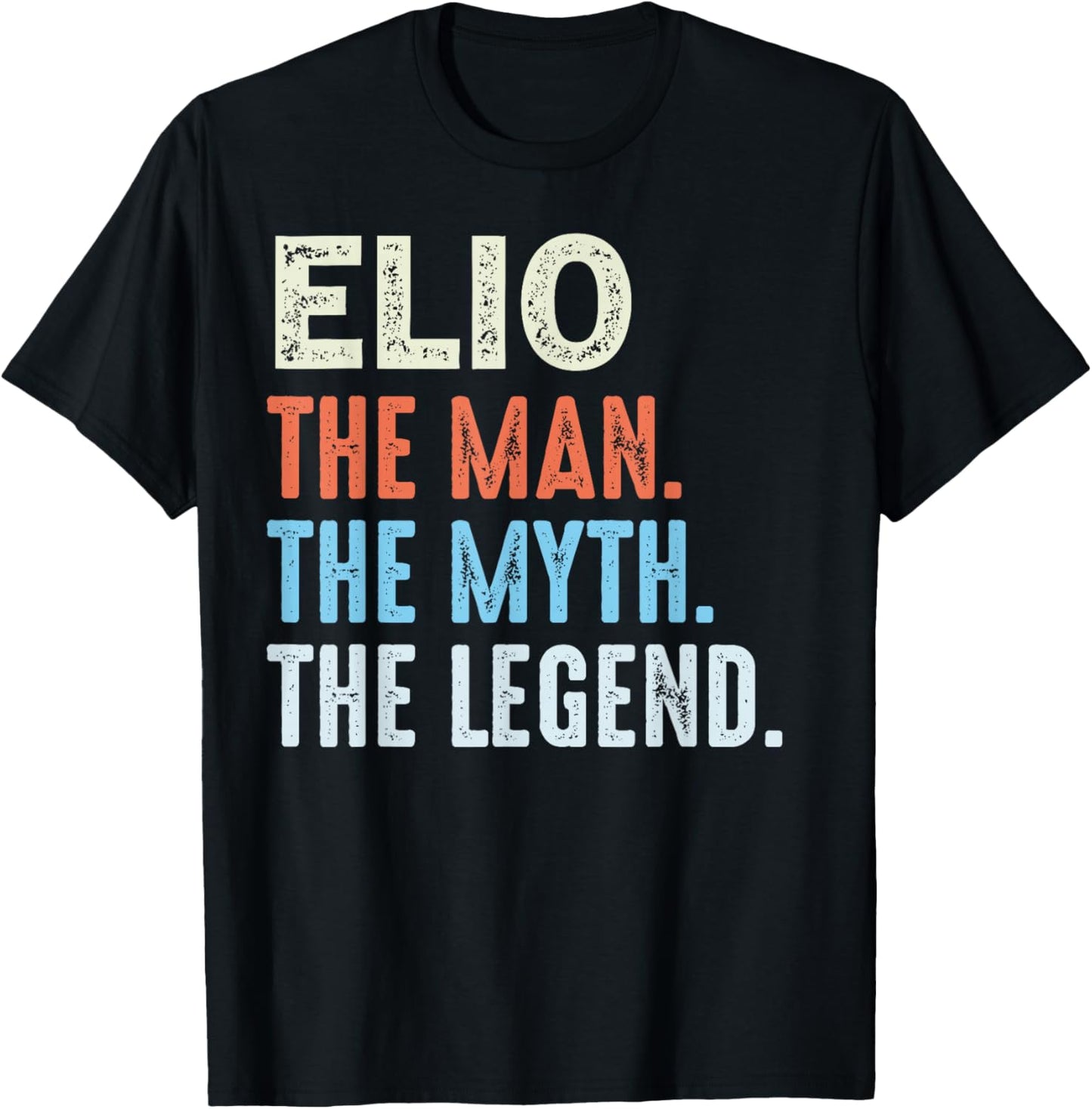 ELIO The Legend Name Personalized Cute Idea Men Vintage ELIO T-Shirt - T-Shirt | Black