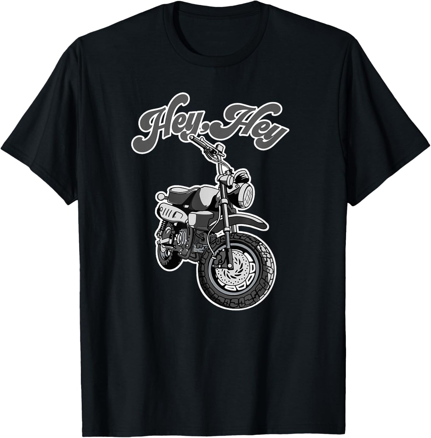 Hey, Hey Motorcycle: mini bike moto Monkey funny T-Shirt - T-Shirt | Black