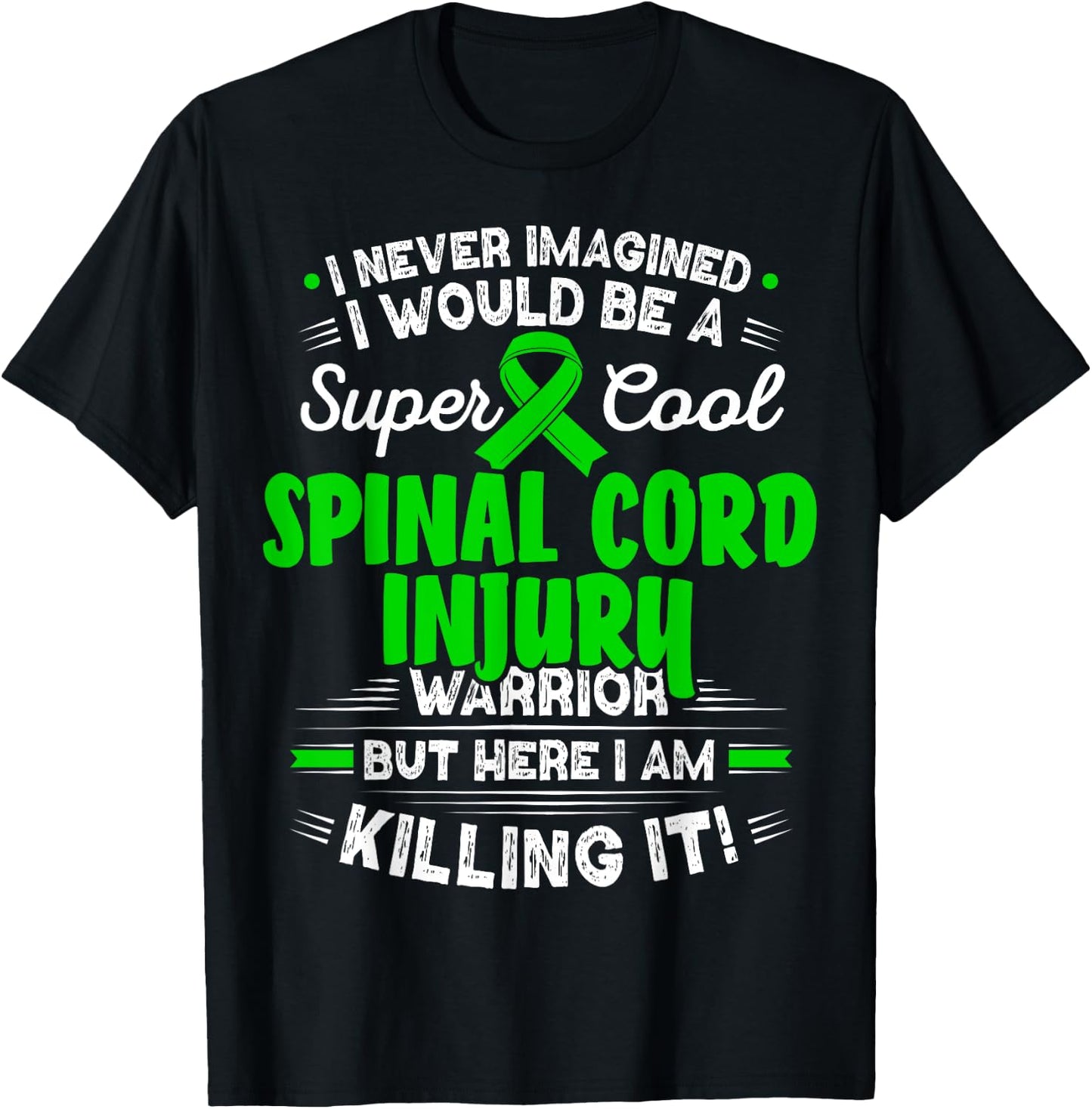 Cool Spinal Cord Injury Warrior Spinal Cord Injury Awareness T-Shirt - T-Shirt | Black