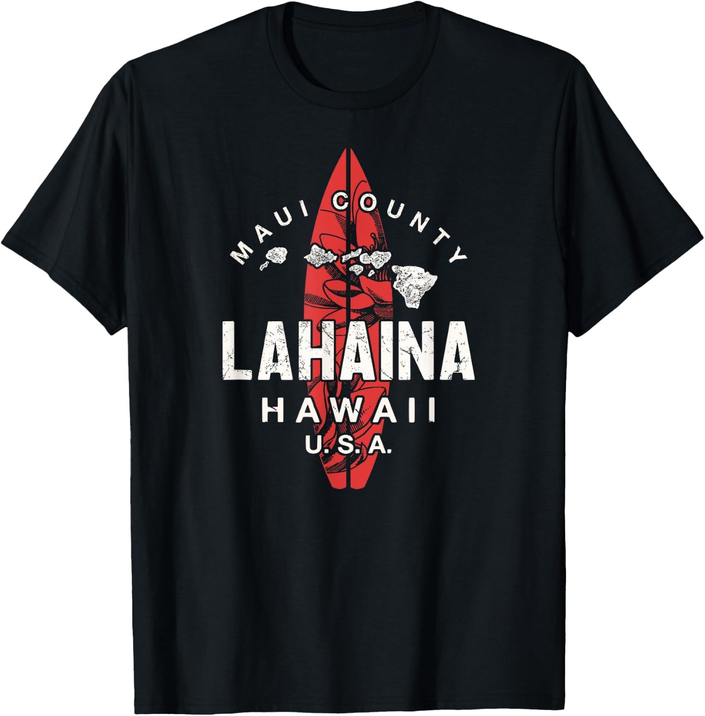 Lahaina Hawaii Maui Surfing T-Shirt - T-Shirt | Black