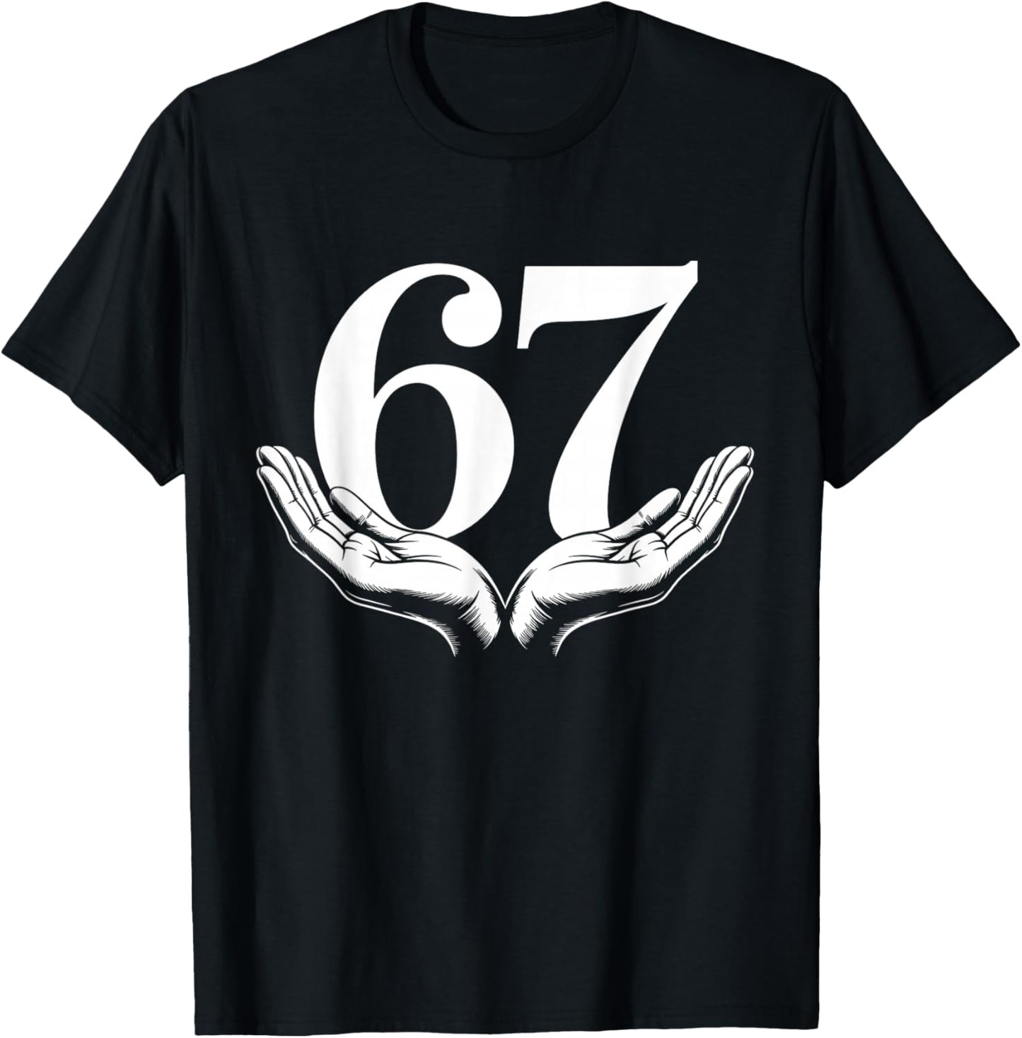 Funny Six Seven 6 7 Meme Gen Alpha Slang T-Shirt - T-Shirt | Black