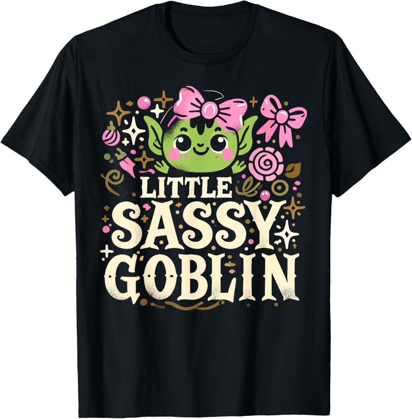 Kids Little Sassy Goblin Goblin And Ghoul Halloween Decor T-Shirt - T-Shirt | Black