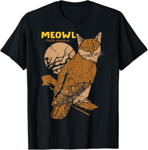 Meowl Cat Owl With Tree And Full Moon Funny Gift Women