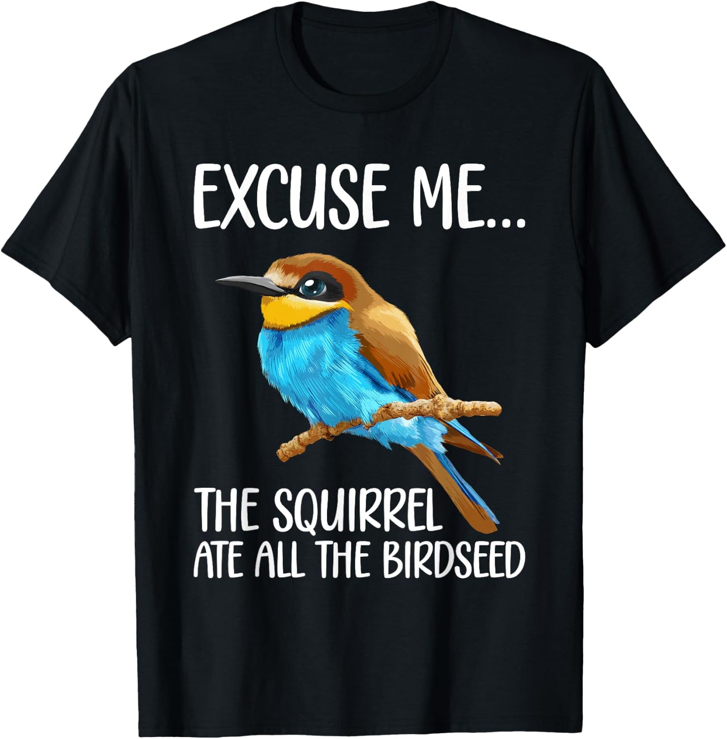Bird Art Women Kid Bird Watching Birding Birdwatcher T-Shirt - T-Shirt | Black