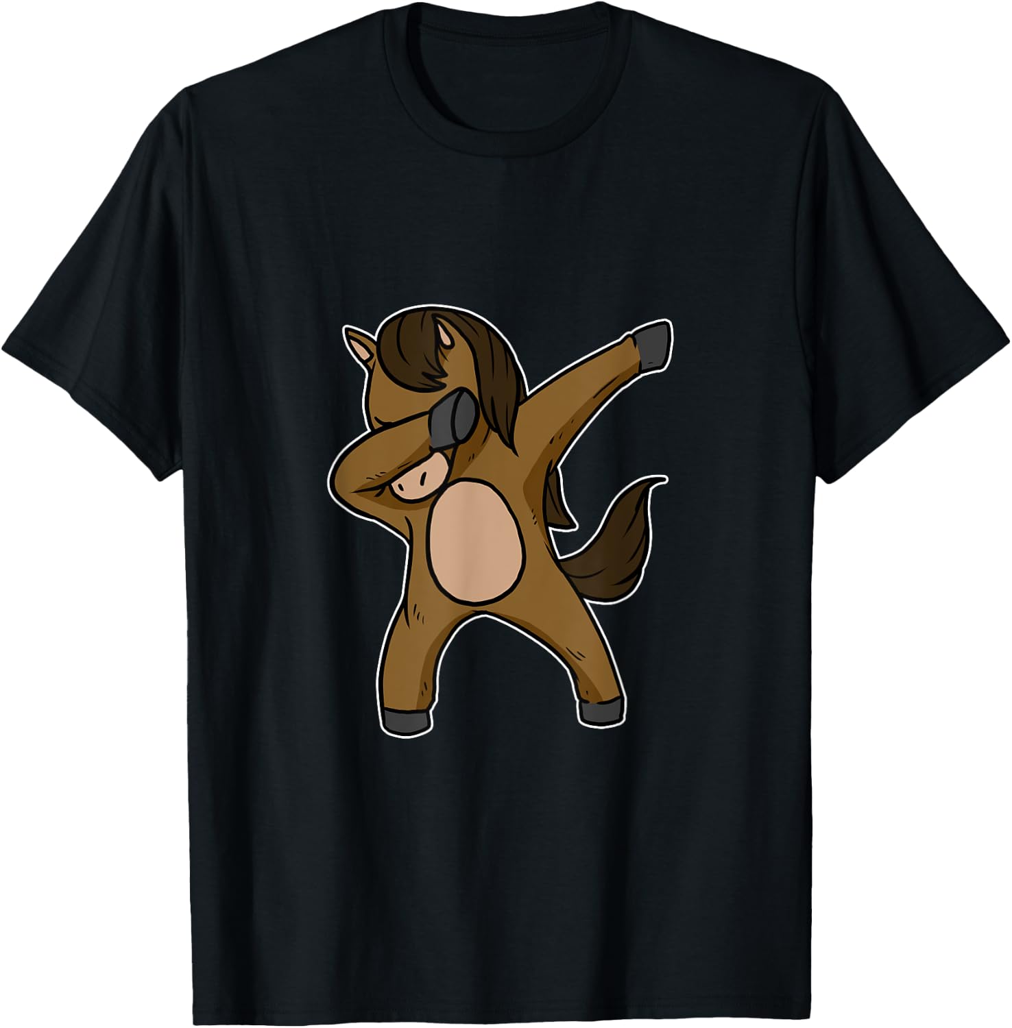 Funny Dabbing Horse Dab Dance Riding Horseback Lover Gift T-Shirt - T-Shirt | Black