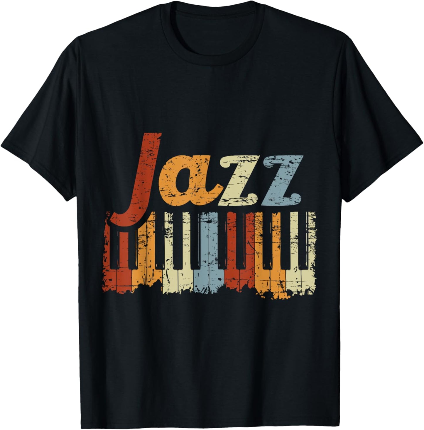 Vintage Piano Musical Instrument Jazz Piano Keys Piano T-Shirt - T-Shirt | Black