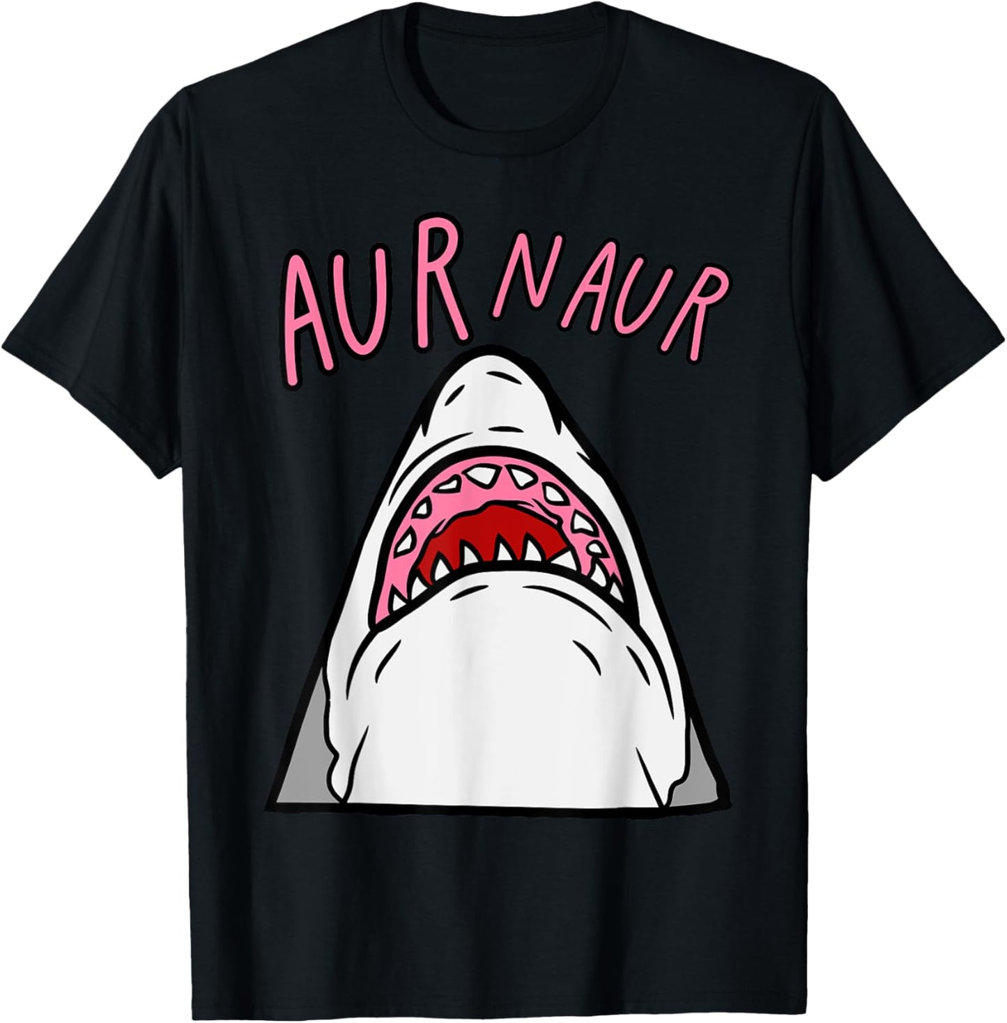 Aur Naur Funny Shark T-Shirt - T-Shirt | Black