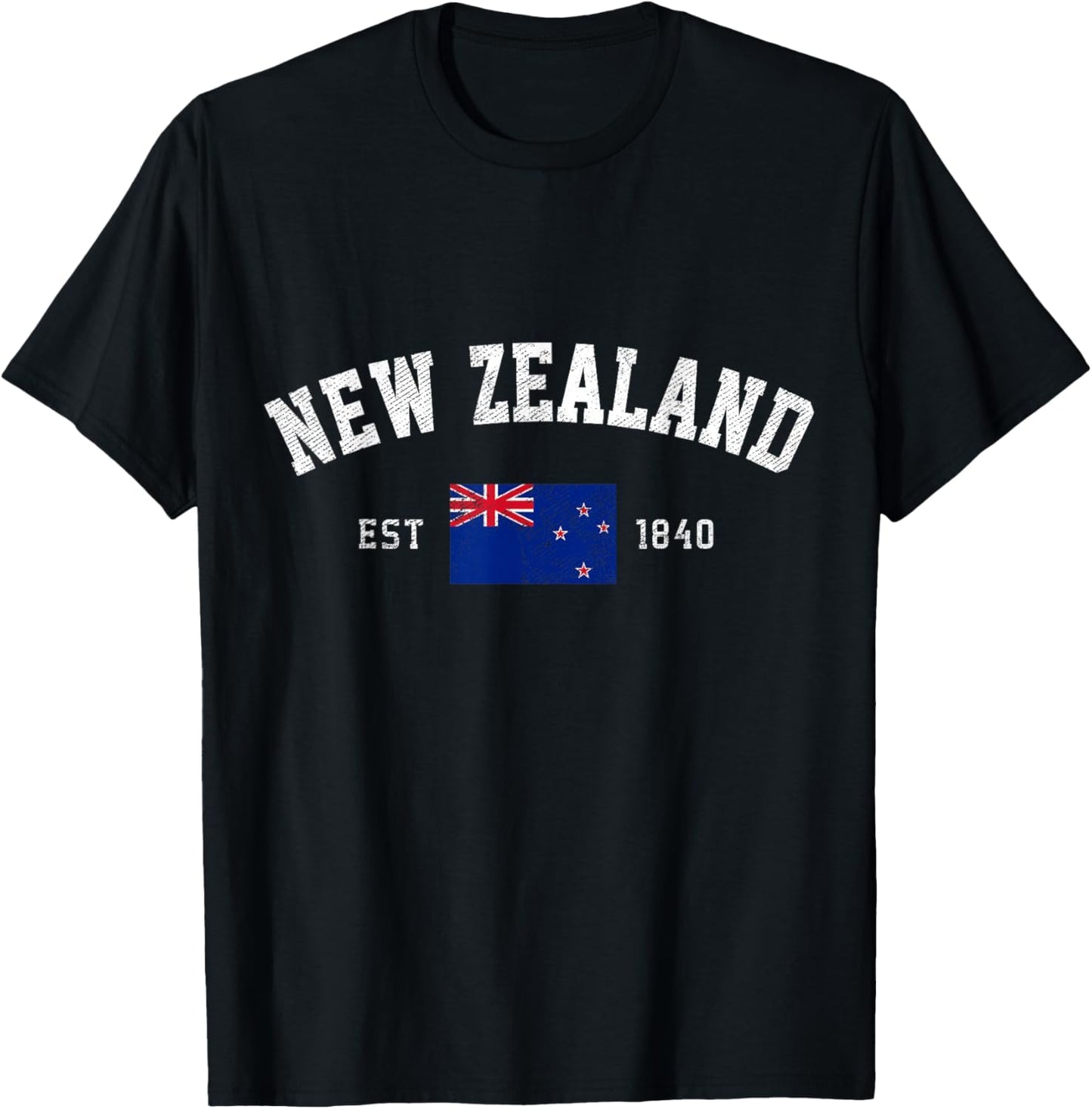 New Zealand Est. 1840 Kiwi Flag Independence Day T-Shirt - T-Shirt | Black