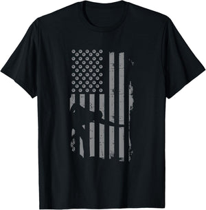 Retro American Flag Billiard Gift Pool Shooting Player T-Shirt - T-Shirt | Black