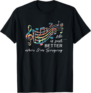 Life is just better when I'm Singing Acapella Quartet Gift T-Shirt - T-Shirt | Black