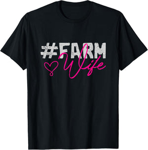 Farmers Wife Women Gift Farming Farmer T-Shirt - T-Shirt | Black