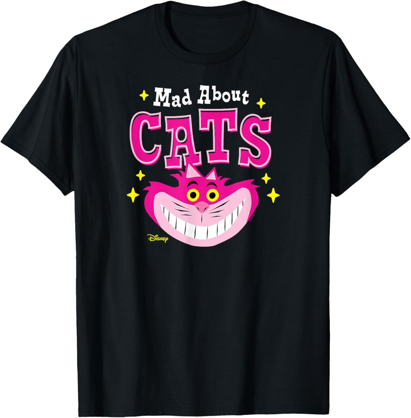 Alice in Wonderland - Cheshire Mad About Cats T-Shirt - T-Shirt | Black