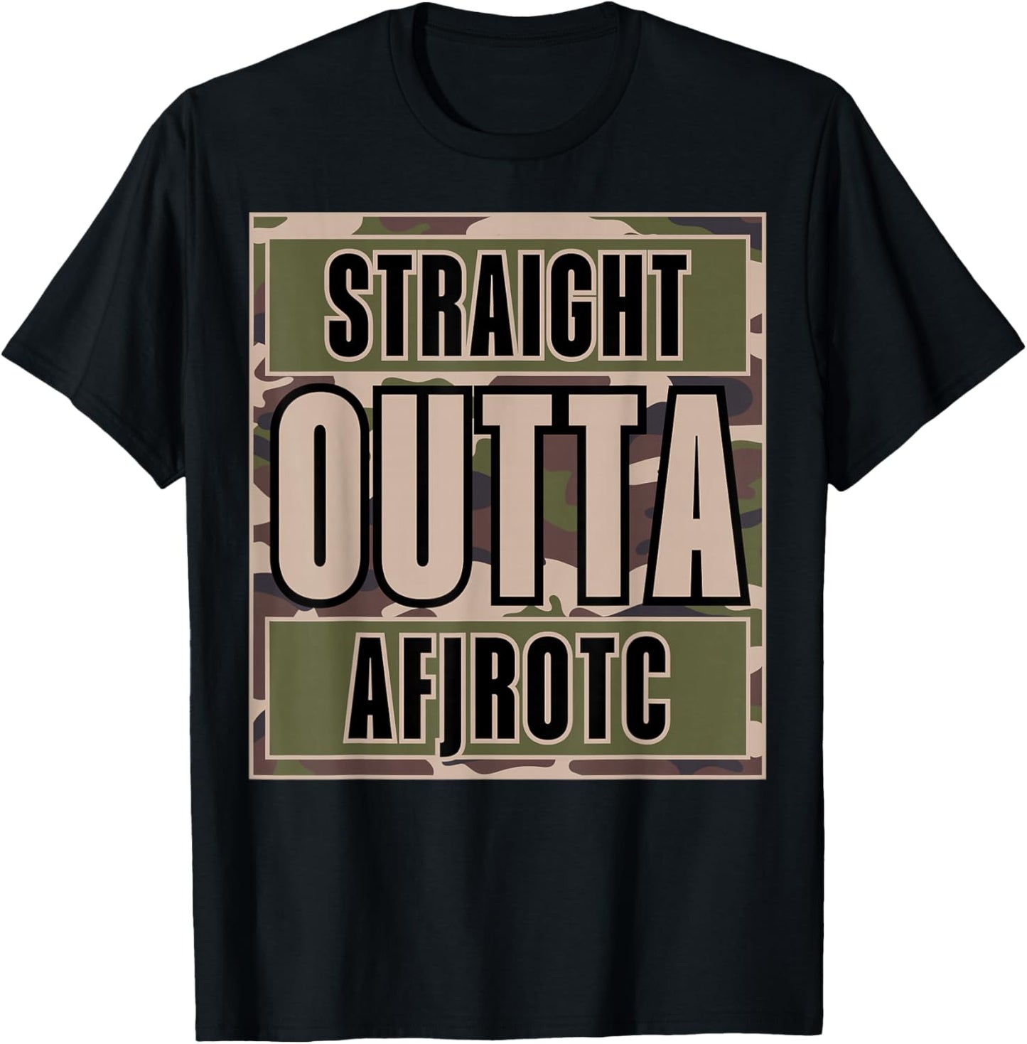 Straight Outta AFJROTC US Junior ROTC Cadet Funny AFJROTC T-Shirt - T-Shirt | Black