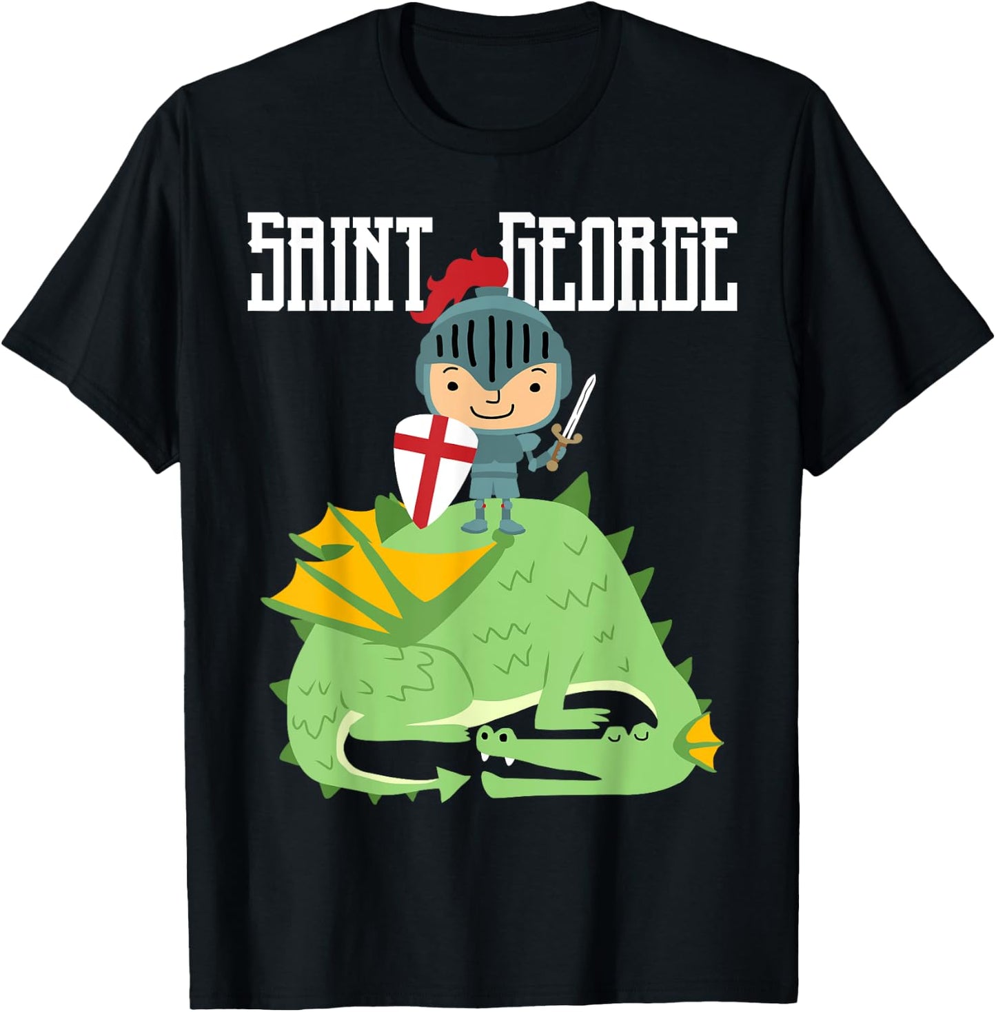 St. George and the Dragon Catholic Saint Kids Boys T-Shirt - T-Shirt | Black