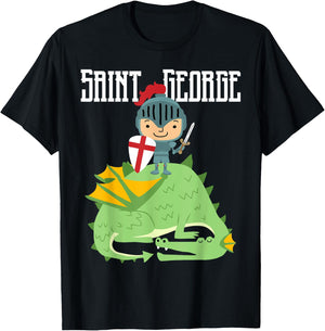 St. George and the Dragon Catholic Saint Kids Boys T-Shirt - T-Shirt | Black