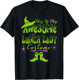 Halloween This Is My Awesome Lunch Lady Costume Cute T-Shirt - T-Shirt | Black