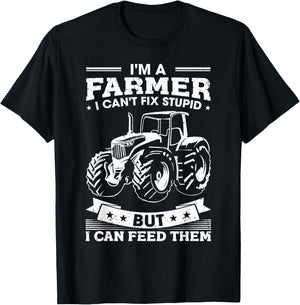 Funny Farming Tractor I'm A Farmer I Feed People T-Shirt - T-Shirt | Black