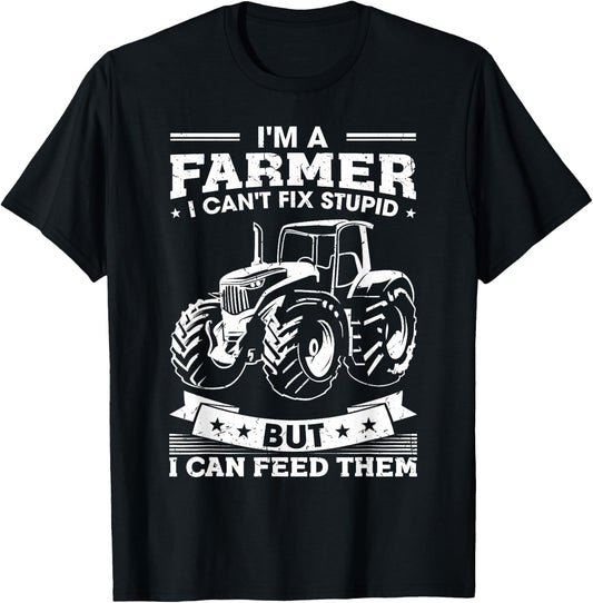 Funny Farming Tractor I'm A Farmer I Feed People T-Shirt - T-Shirt | Black