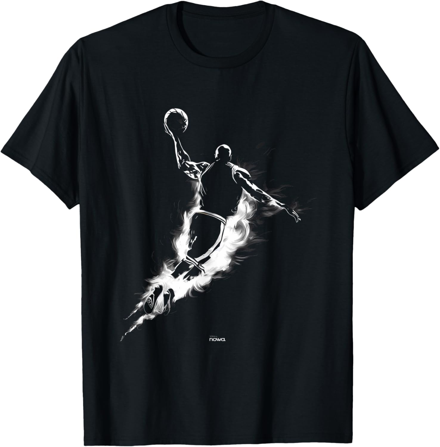 Basketball Hoop Jumping Flying Player Ready for Slam Dunk T-Shirt - T-Shirt | Black
