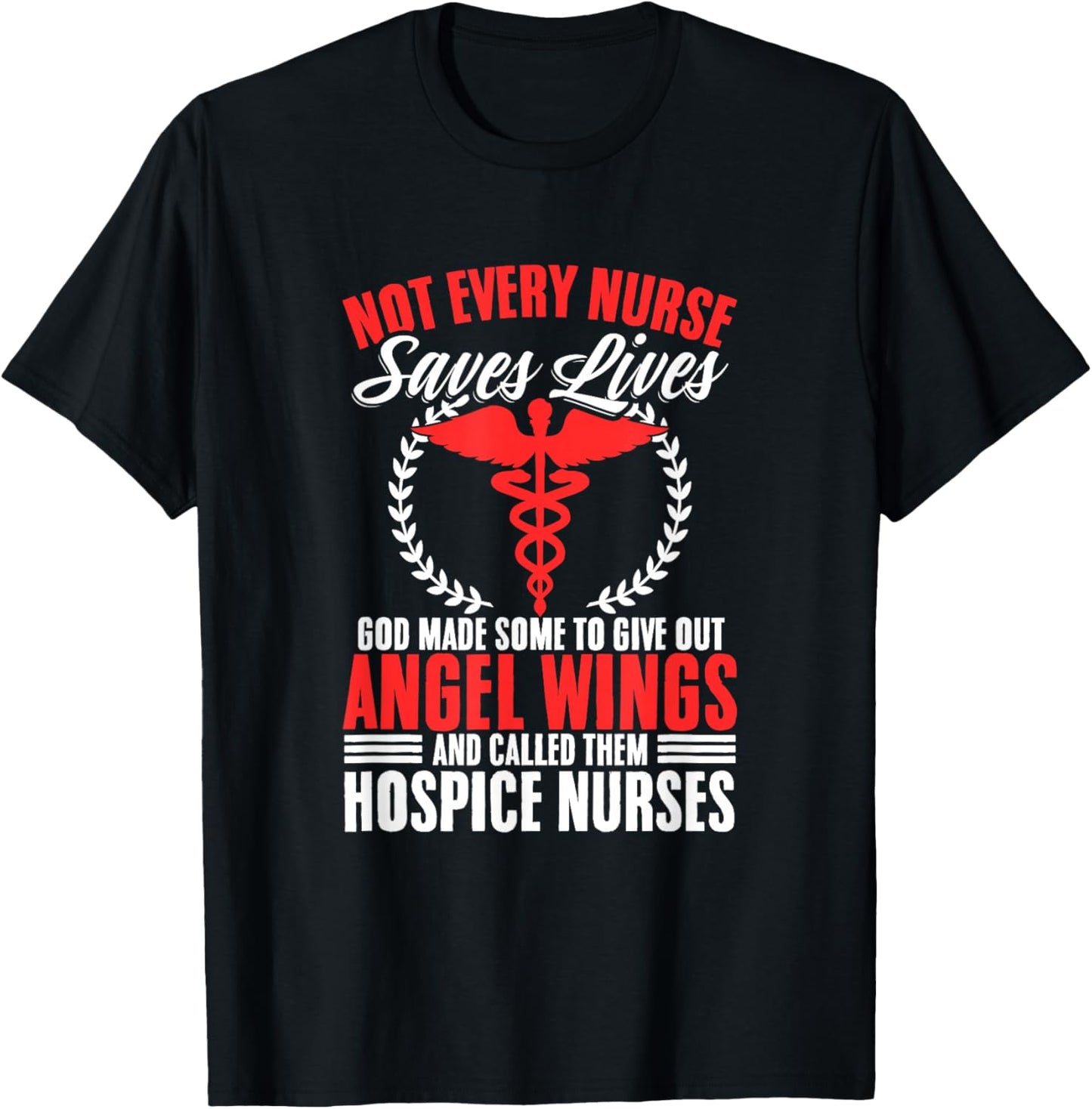Medical Palliative Care Nurse Angel Wings Hospice Nurse T-Shirt - T-Shirt | Black