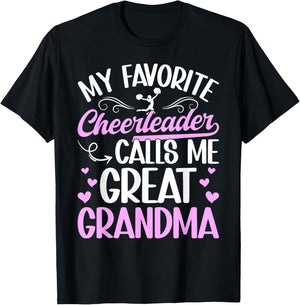 Favorite Cheerleader Great Grandma Cheer Great Grandma T-Shirt - T-Shirt | Black