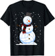 Volleyball Snowman Christmas Design For Player Boys Girls T-Shirt - T-Shirt | Black