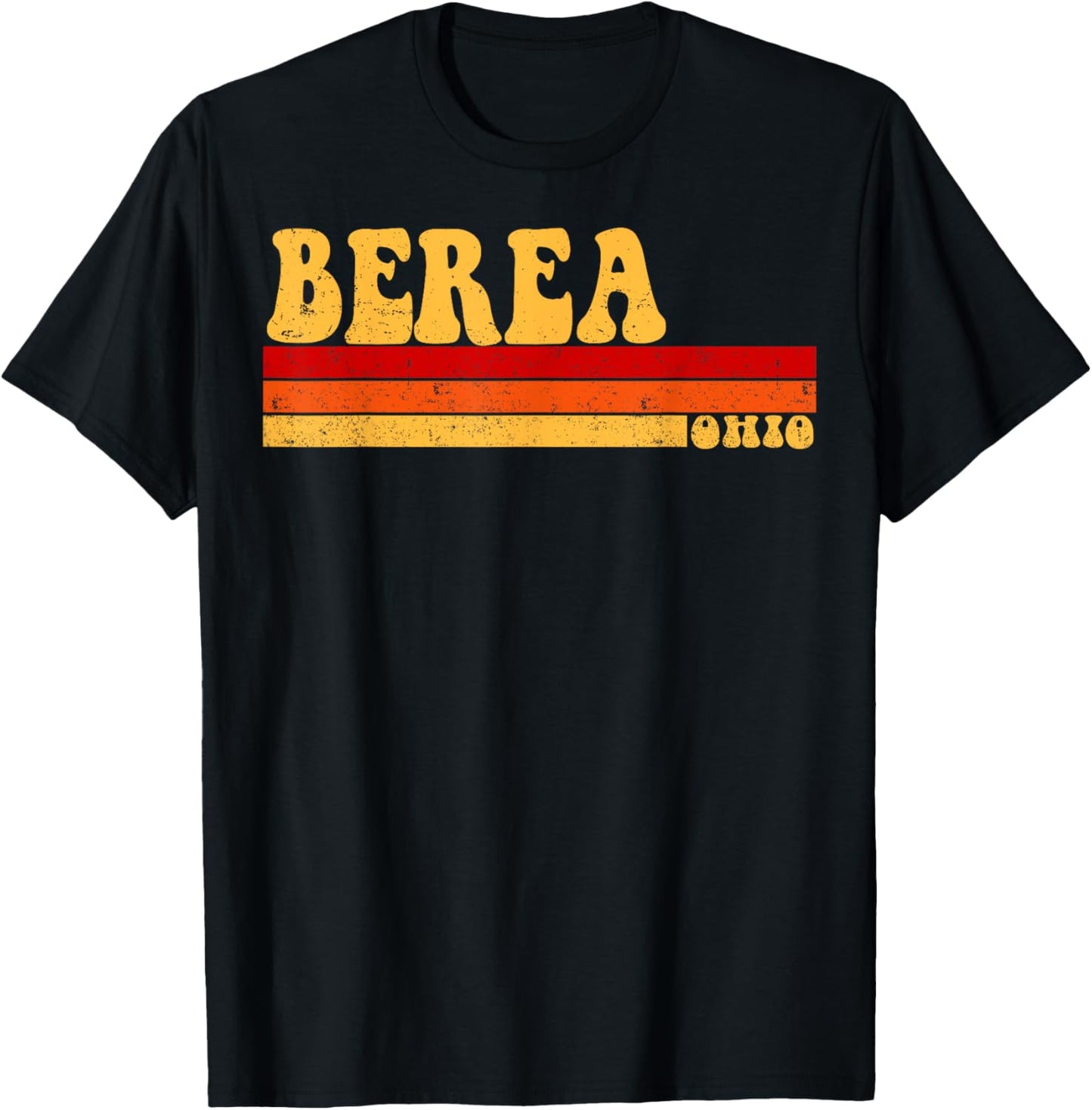 BEREA Ohio City Vintage Roots Retro Design 70s 80s T-Shirt - T-Shirt | Black
