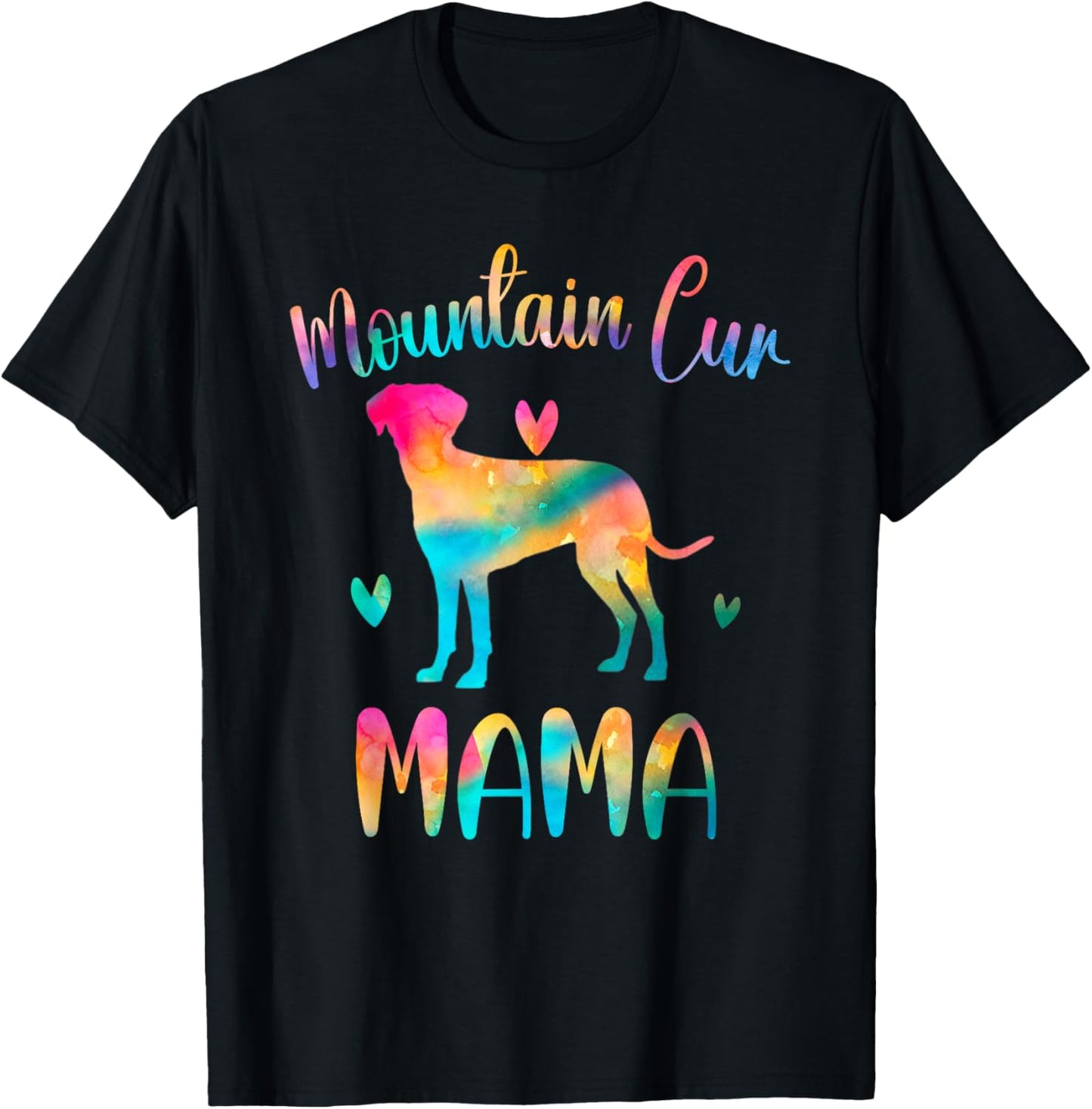 Mountain Cur Mama Colorful Mountain Cur Cute Gifts Dog Mom T-Shirt - T-Shirt | Black